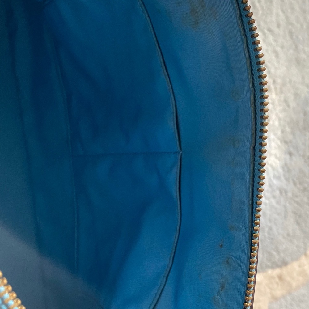 Coach Blue Leather Dome Satchel with Gold Hardware - Picture 11 of 16